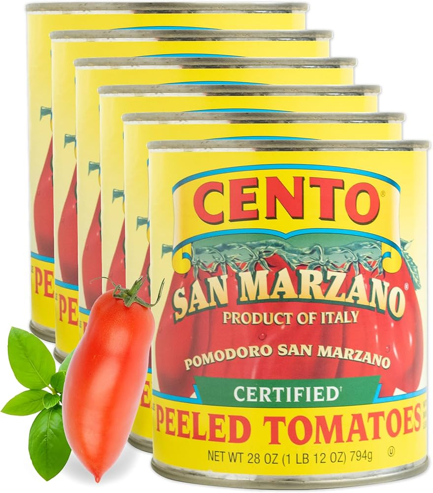 Cento Certified San Marzano Whole Peeled Tomatoes, 28 Oz (Pack of 6), Canned Plum Tomatoes in Thi... | Amazon (US)