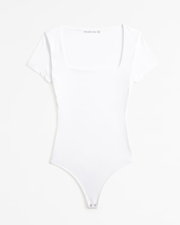 Soft Matte Seamless Short-Sleeve Squareneck Bodysuit | Abercrombie & Fitch (US)