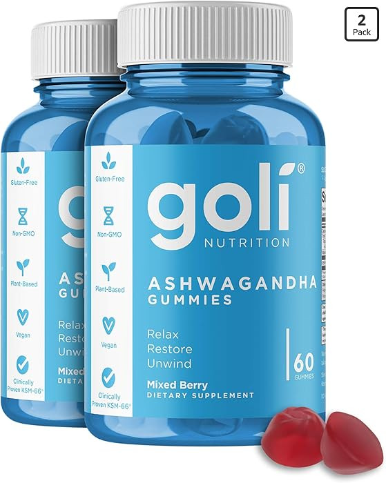 Goli Ashwagandha Gummies with KSM-66 and Vitamin D - Premium Root Extract - Vegan, Non-GMO - Mixe... | Amazon (US)