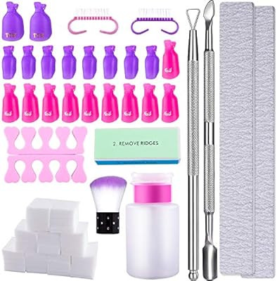 SIQUK Gel Nail Polish Remover Tools 900 Pcs Cotton Pads, 20 Pcs Nail Clips, 3 Pcs Nail File, 3 Pc... | Amazon (US)