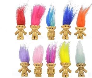 10PCS Mini Troll Dolls, PVC Vintage Trolls Lucky Doll Mini Action Figures 1.2" Cake Toppers Chrom... | Amazon (US)