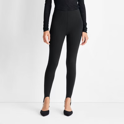 Women's High Rise Stirrup Leggings - Future Collective Black | Target