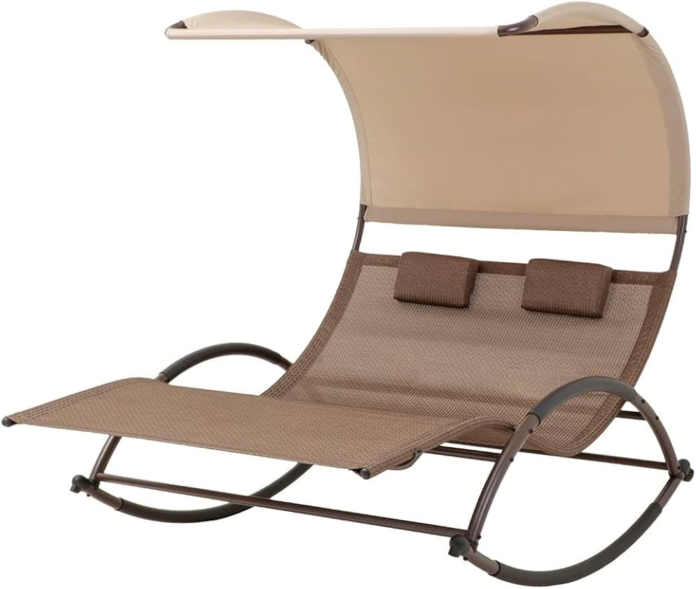 Crestlive Products Outdoor Double Chaise Lounge Chair Swing Rocking Portable Hammock Bed Loveseat... | Amazon (US)