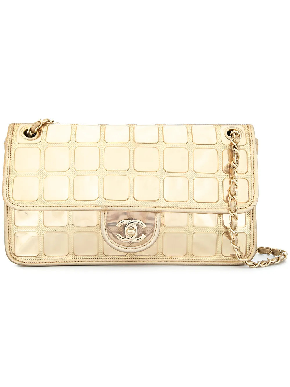 CHANEL Pre-Owned 2006-2008 Ice Cube CC logo chain shoulder bag - Gold | Farfetch Global