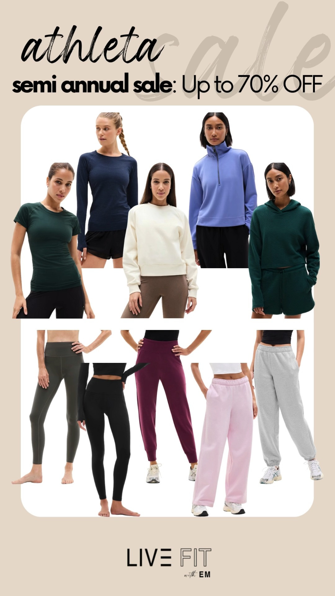 Your favorite Athleta pieces just dropped up to 70% off. Time to stretch your style and your savings 🛍️💪✨  
#Athleta #AthletaSale #Activewear #LTKDeal #SemiAnnualSale #Athleisure #WorkoutStyle #HolidaySale #FitnessFashion #ShopTheSale   

 #LTKootd #LTKActive #LTKSaleAlert