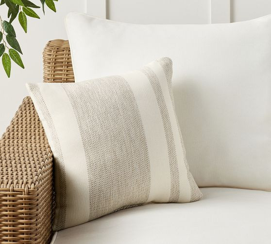 Sunbrella® Holden Striped Outdoor Pillow | Pottery Barn (US)