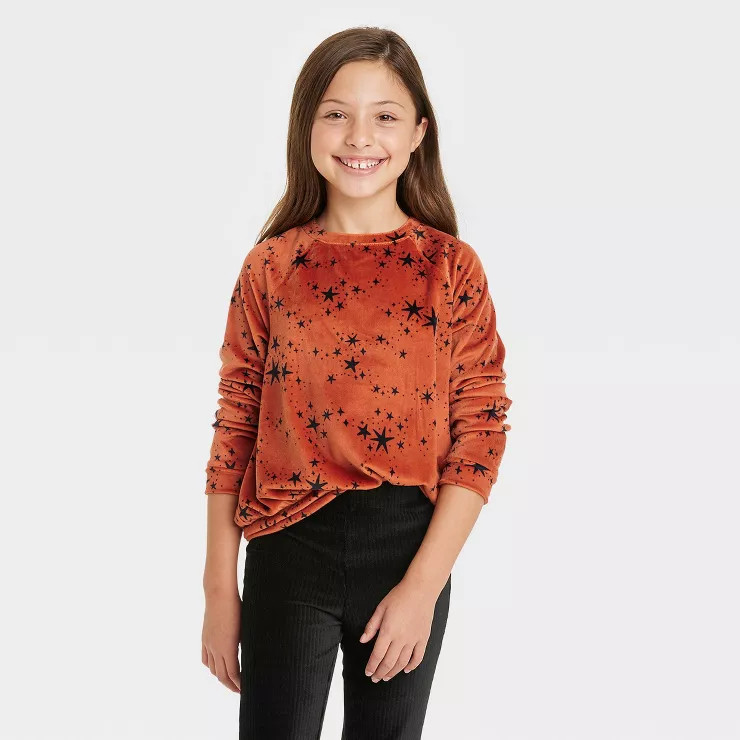 Girls' Crewneck Micro Fleece Pullover Sweatshirt - Cat & Jack™ | Target