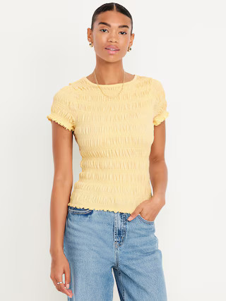 Slit-Neck Smocked Top | Old Navy (US)