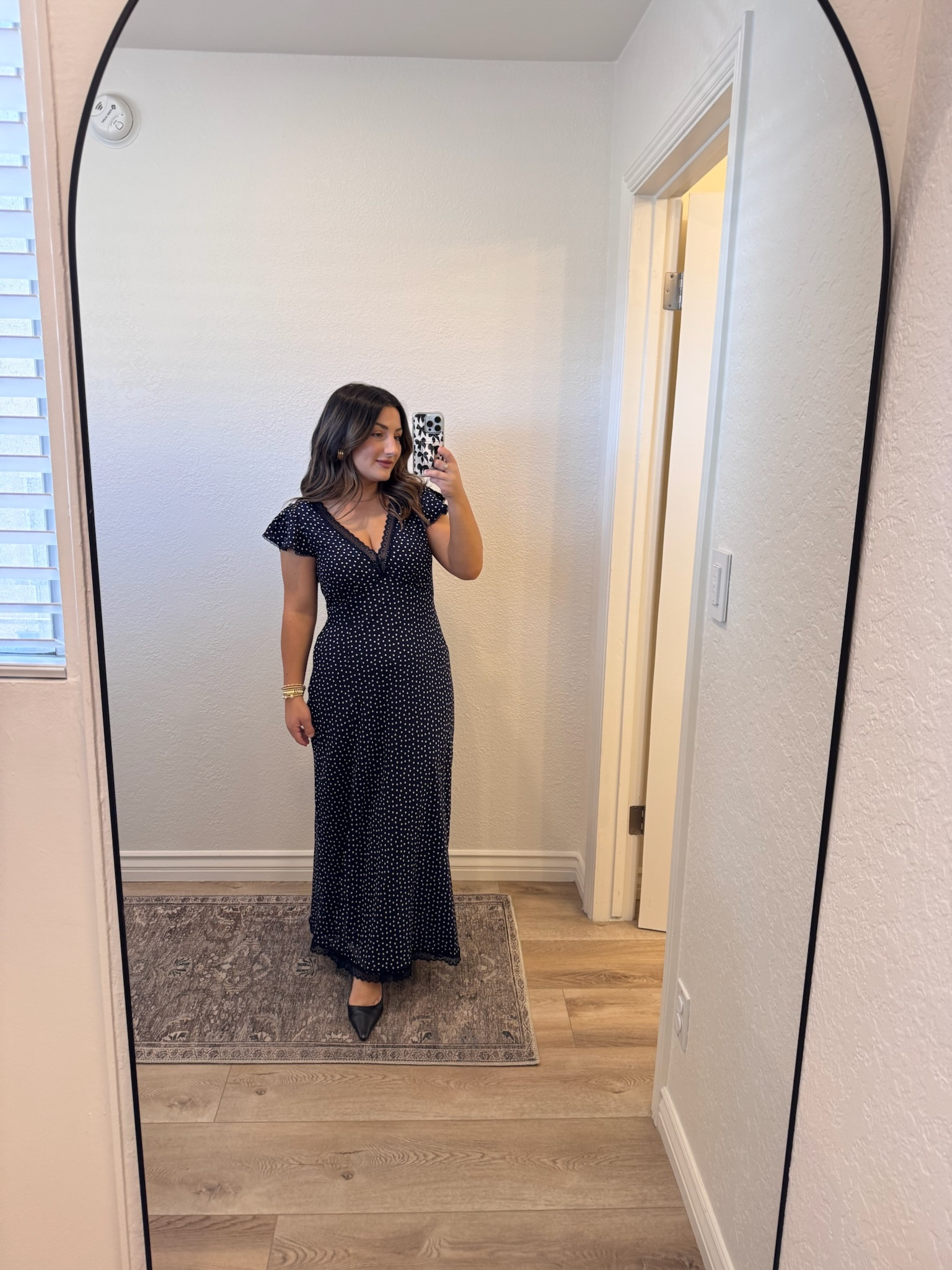 Code: Mimi15
This navy polka dot maxi is stunning!! Love the lace trim, flutter sleeves, and a side slit! 

Perfect for weddings, dinners, or special events

Wearing: Small Petite 
Height: 5’0” | Weight: 140 lbs

#LTKPetite #LTKStyleTip #LTKSaleAlert