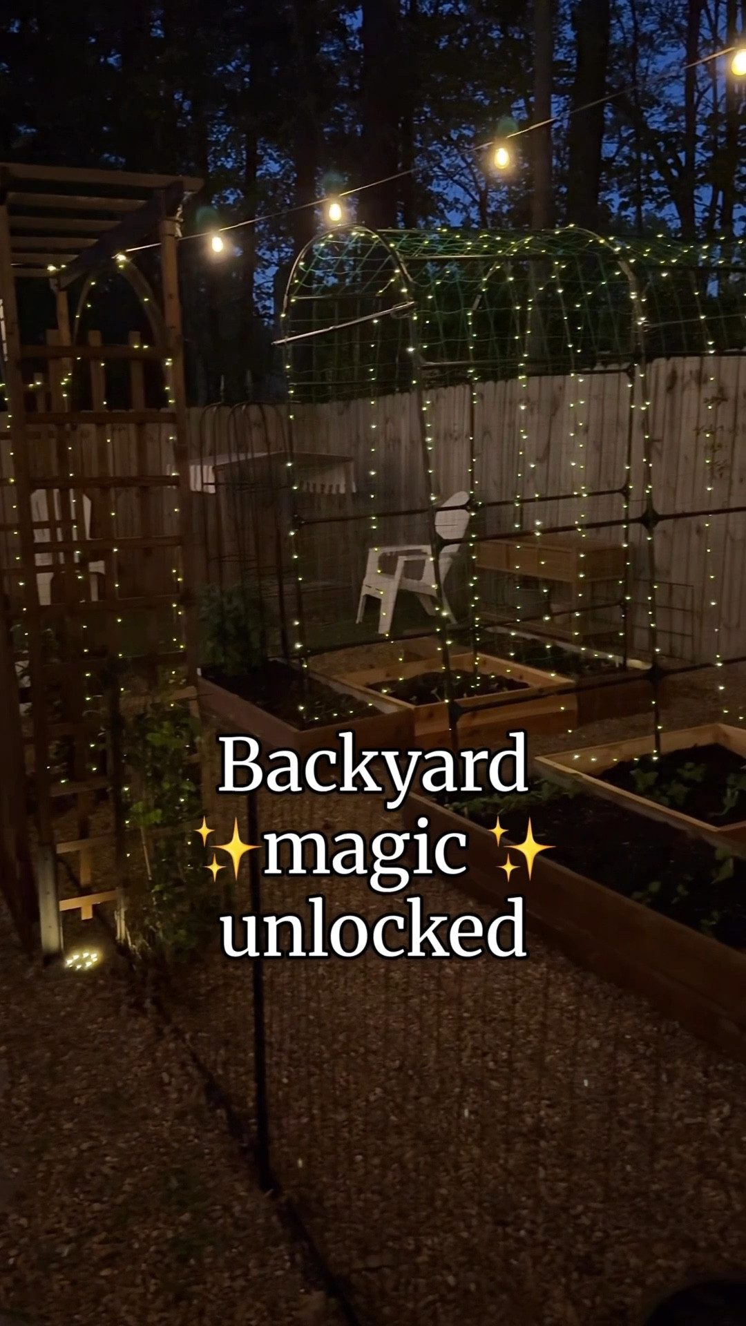 Your garden is MISSING THIS!  The easiest way to make your garden feel ✨magical✨



These solar string lights completely transformed my arbor + trellis — no wiring, no hassle, just instant glow.





outdoor lighting, solar string lights, garden arbor, trellis decor, backyard glow up, outdoor ambiance, patio lighting, garden ideas, landscape lighting, cozy backyard

#LTKHome #LTKSeasonal #LTKmomlife