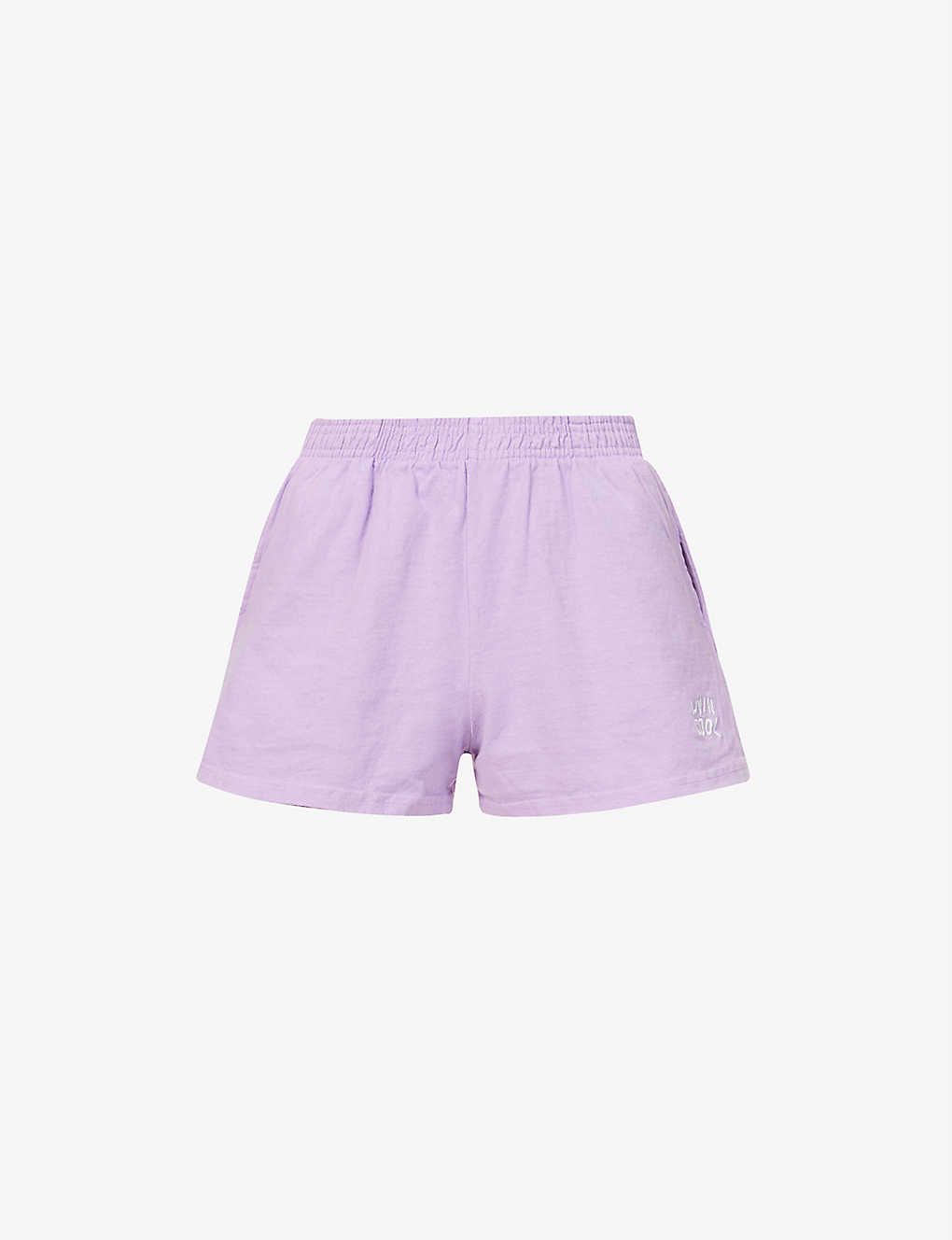 Brand-embroidered cotton-jersey shorts | Selfridges