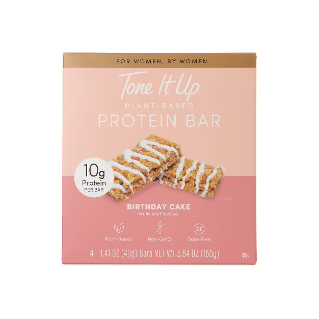 Tone It Up Plant-Based Protein Bar - Birthday Cake - 4ct | Target