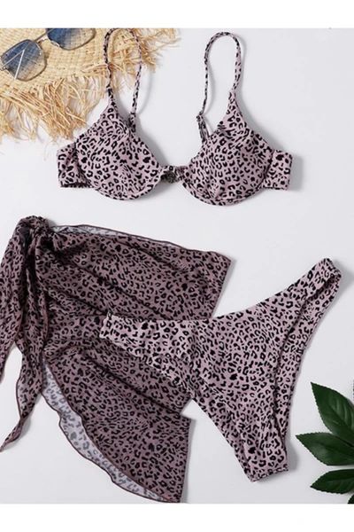 Cameron Cheetah Bikini Three Piece Set $34 | Indigo Closet 