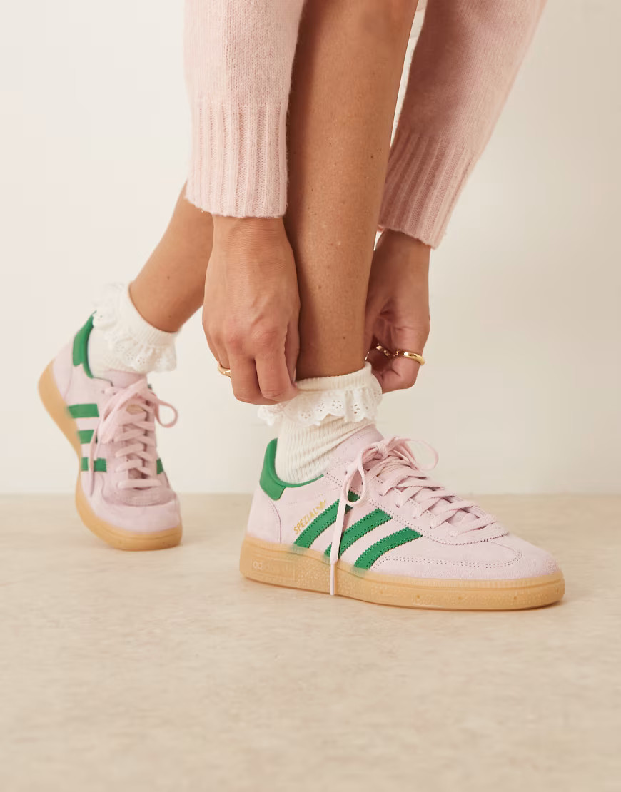 adidas Originals Handball Spezial sneakers in pink and green | ASOS (Global)