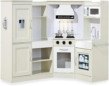 Best Choice Products Pretend Play Corner Kitchen, Ultimate Interactive Wooden Kids Playset w/Ligh... | Amazon (US)