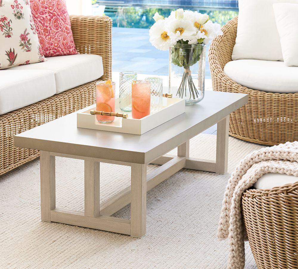 Portola Concrete Outdoor Coffee Table | Pottery Barn (US)