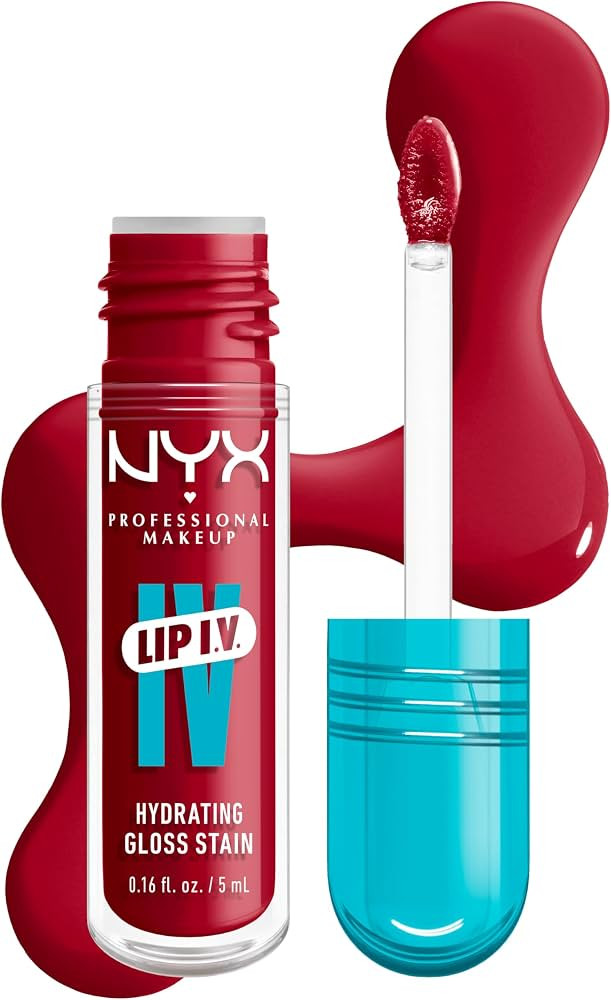 NYX PROFESSIONAL MAKEUP Lip IV Hydrating Glossy Lip Stain with 12HR Hydration - Red-y Set Wet (Re... | Amazon (US)