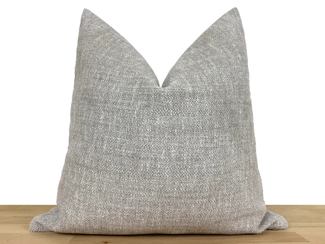 Warm Gray Boho Pillow Cover Euro Sham Cover Neutral Throw - Etsy | Etsy (US)