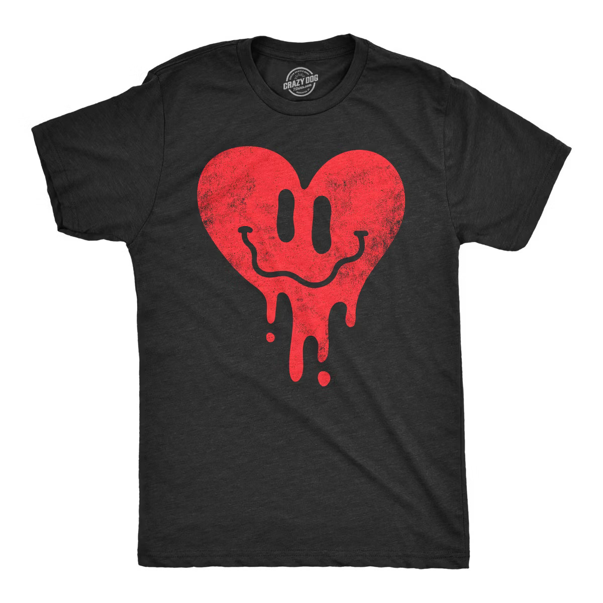 Mens Dripping Heart Face T Shirt Funny Valentines Day Melting Hearts Joke Tee For Guys - Crazy Do... | Target