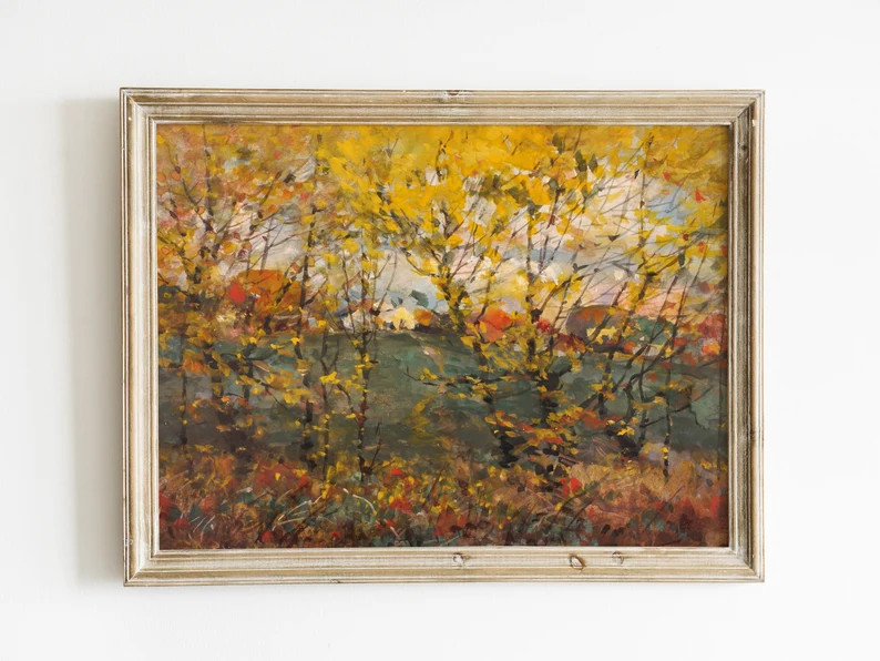 Abstract Autumn Painting | Royal Oak Painting | Autumn Landscape Paintings | Fall Painting | Anti... | Etsy (US)