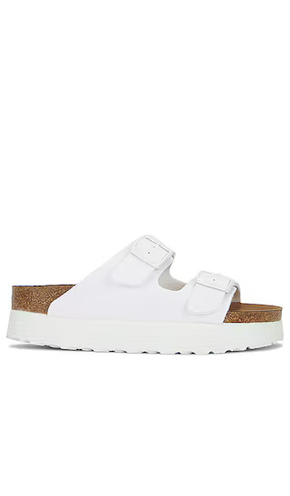 Arizona Faux Leather Platform Sandal in White | Revolve Clothing (Global)