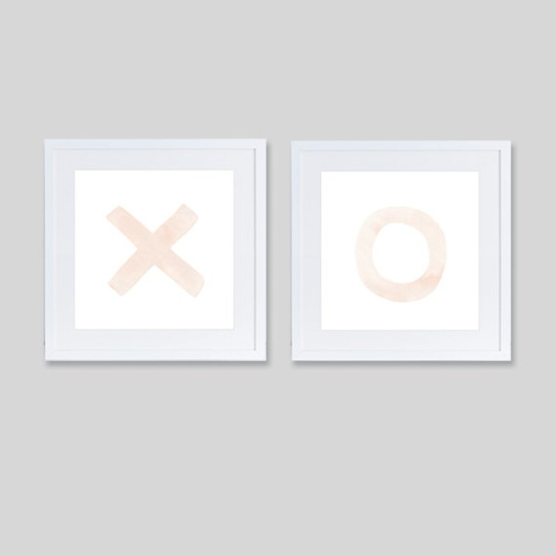 Blush Pink XO Watercolor Print | Girls Nursery Art | Nursery Art | Etsy (US)