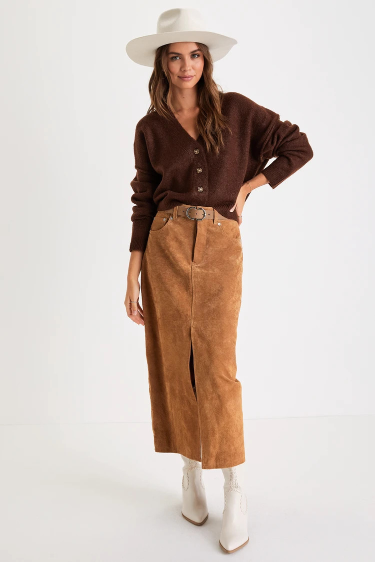 Cozy Ease Heather Brown Button-Up Cropped Cardigan Sweater | Lulus