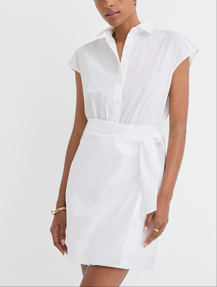 Petite white poplin wrap dress for summerHey I am 4'11/150cm petite fashion expert and I share style tips and fashion for short women.

#LTKPetite #LTKMidsize