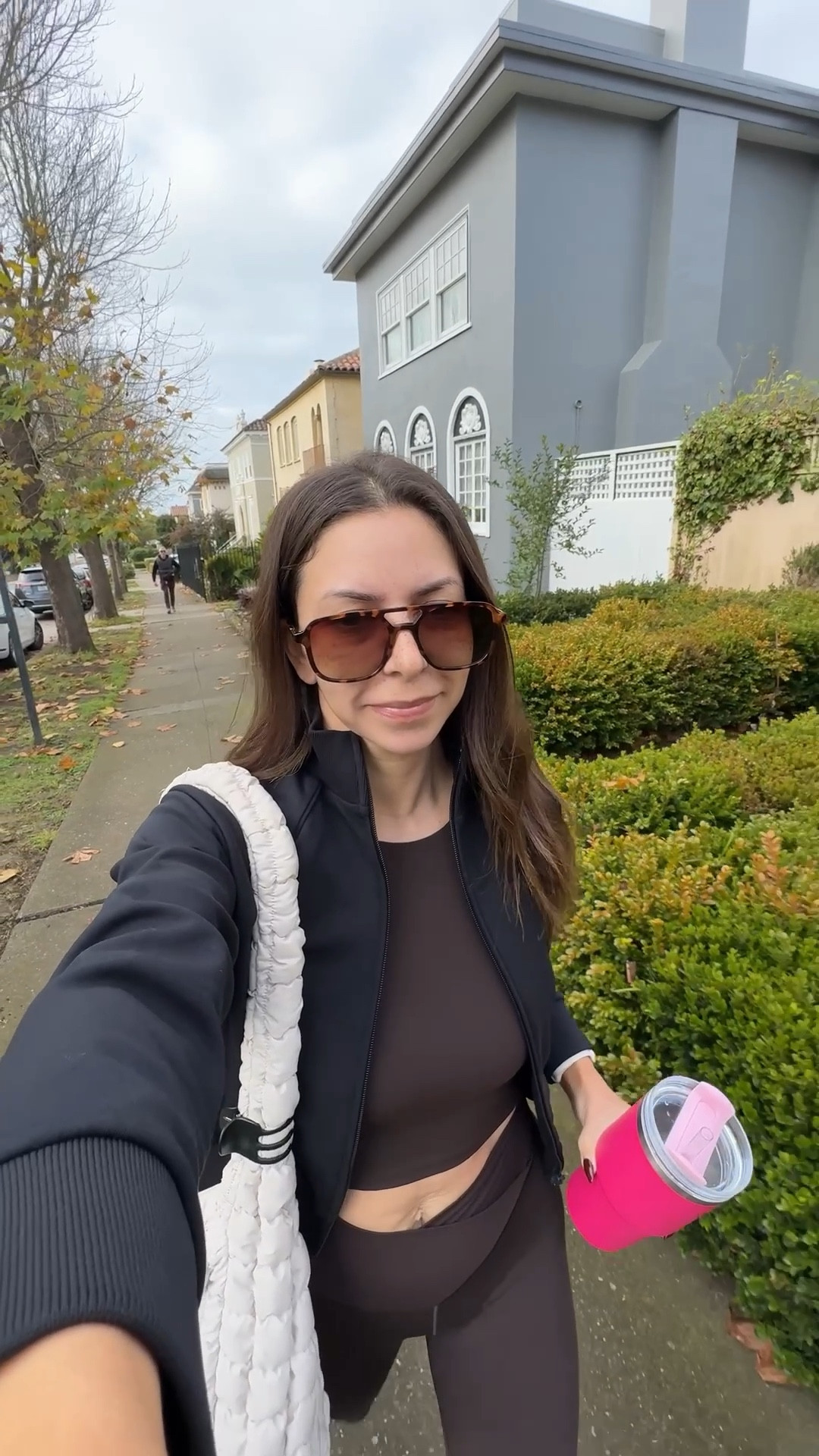 Aerie bra top- medium
Aerie leggings- small short
Amazon sunglasses 
Target puffer tote bag
Skims Nike jacket- small
New balance sneakers
Revolve grip socks

Petite, active wear, workout outfit, barre outfit, Pilates outfit, petite leggings, brown workout set

#LTKfitnessgoals #LTKPetite #LTKActive