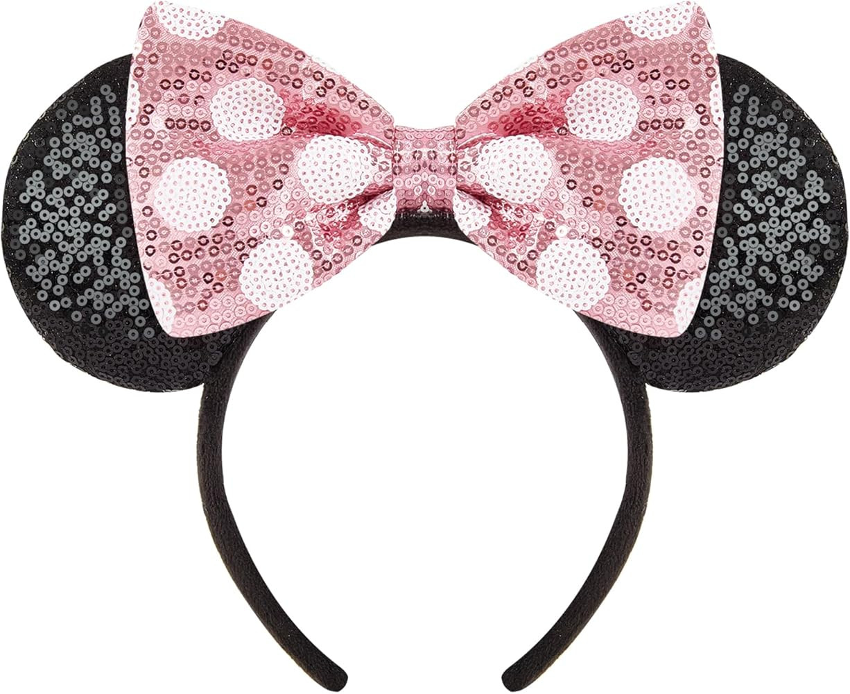 YUNISS Handmade Sparkly Mouse Ears Headband for Adults & Kids | Upgraded Wide Band |Velvet Non-Sl... | Amazon (US)