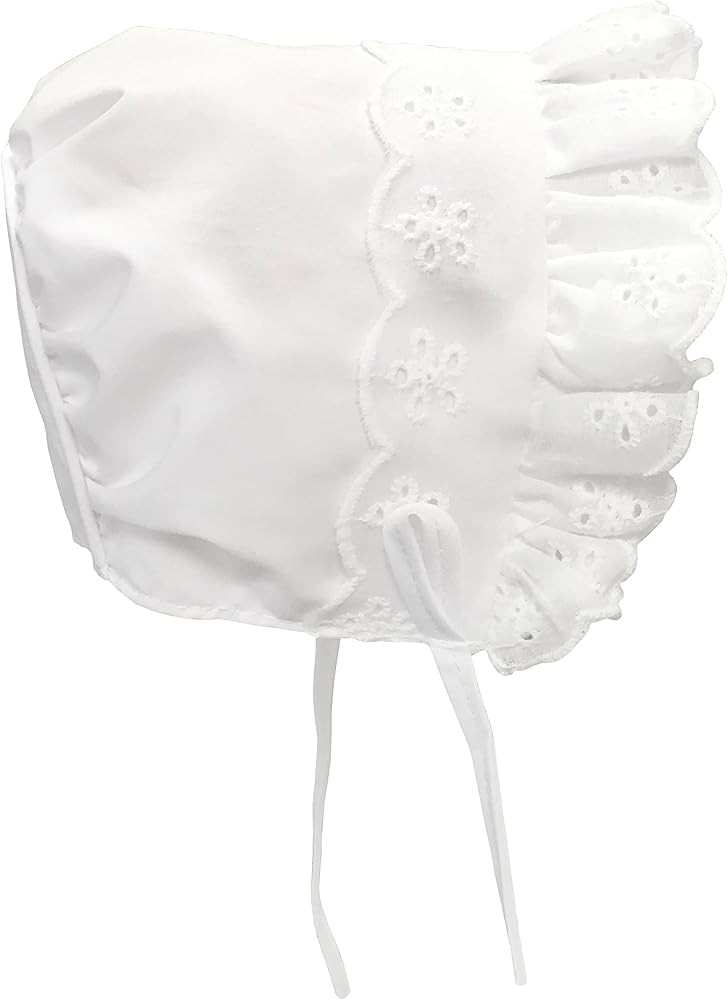 N'Ice Caps Baby Girls Bonnet White Lace Newborn Infant Toddler Sun Hat Special Occasion | Amazon (US)