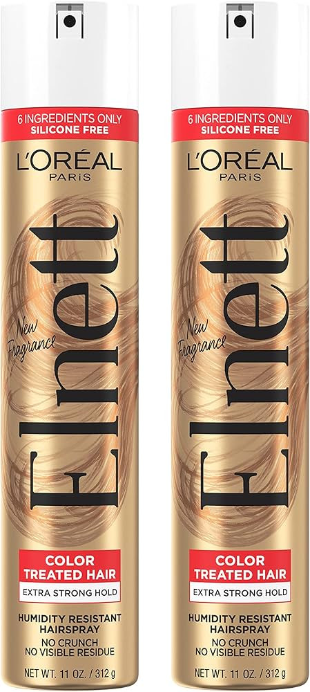 L'Oreal Paris Hair Care Elnett Satin Extra Strong Hold Hairspray For Color Treated Hair, Long Las... | Amazon (US)