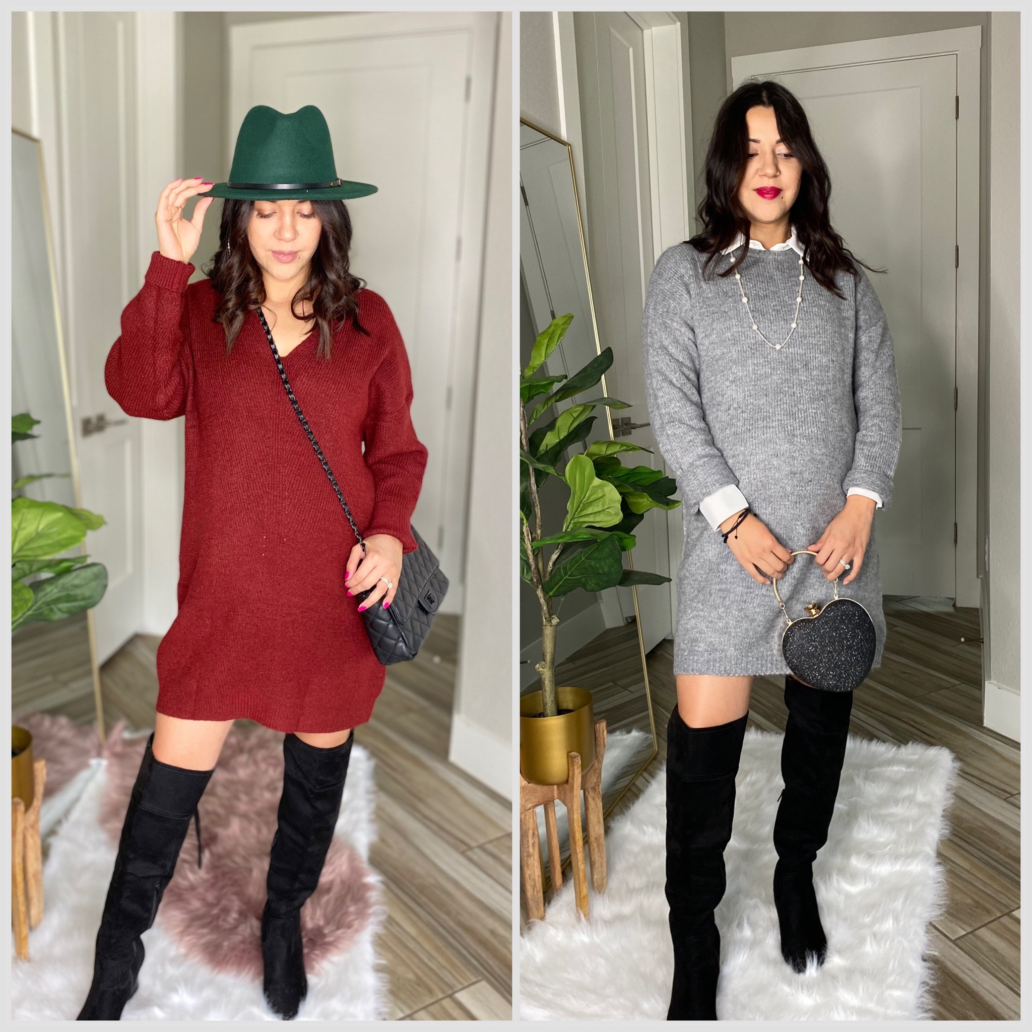 Must have Amazon Sweater Dresses Under $35! Run loose for an oversized fit. I’m 5’4” size 4/6 in my 2nd trimester.
Wearing small. Thank you for shopping with me. Stay Blessed! 

#LTKSeasonal #LTKbump #LTKHoliday