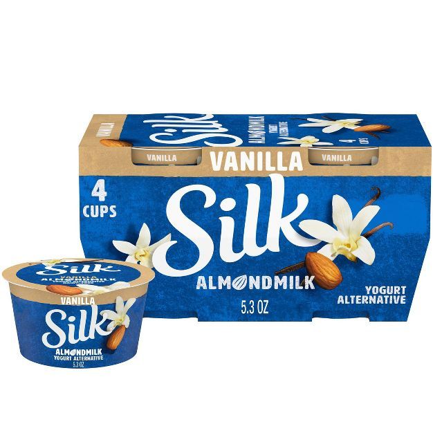 Silk Vanilla Almond Milk Yogurt Alternative - 4ct/5.3oz Cups | Target