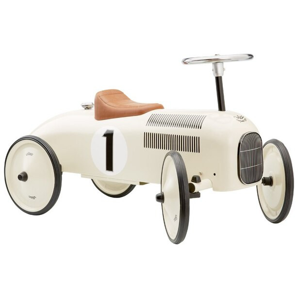 VINTAGE RIDE-ON METAL CAR, PEARLY WHITE | Indigo (CA)