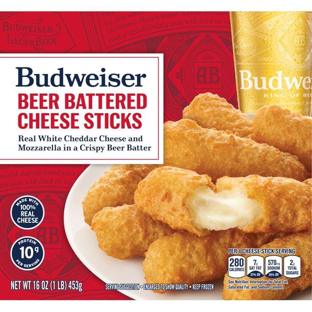 Farm Rich Budweiser Beer Battered Cheese Sticks, Frozen Appetizer - Walmart.com | Walmart (US)