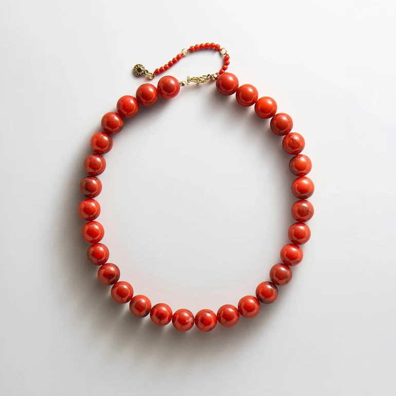 Mini Jane Beaded Necklace - Red Jasper | BaubleBar