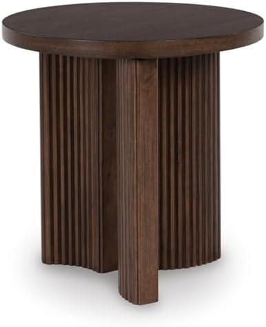 Signature Design by Ashley Korestone Contemporary End Table with Curved Legs, Dark Brown | Amazon (US)