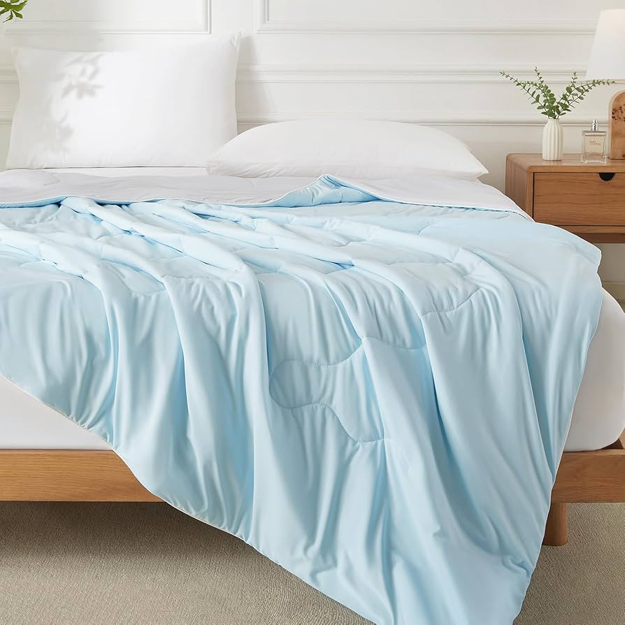 LifeTB Cooling Comforter King Size, Double-Sided Lightweight Bedding Aqua Blue Comforter Cooling ... | Amazon (US)