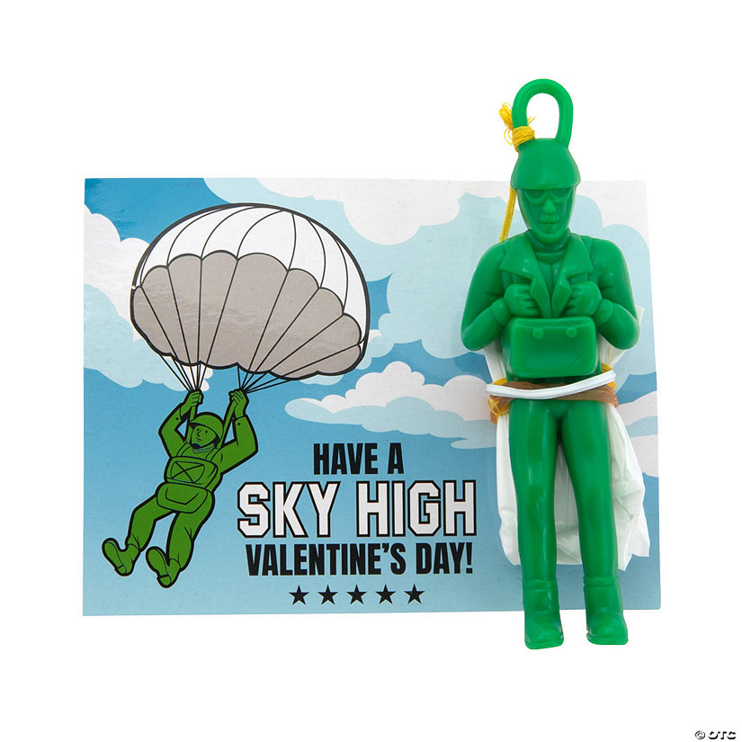 4" Mini Paratrooper Valentine Exchanges with Card for 24 | Oriental Trading Company