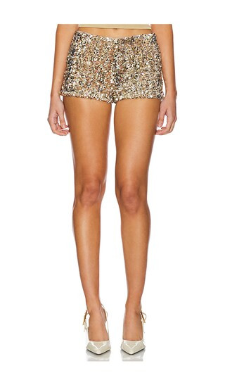 Gaia Shorts in Gold | Revolve Clothing (Global)