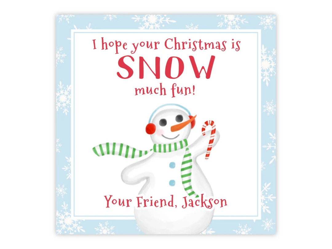 Printable Christmas Gift Tag for Kids Snow Much Fun - Etsy | Etsy (US)