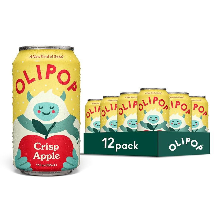 OLIPOP Prebiotic Soda Pop, Crisp Apple, Pantry Pack Packed with Prebiotics, Fiber, and Botanicals... | Amazon (US)