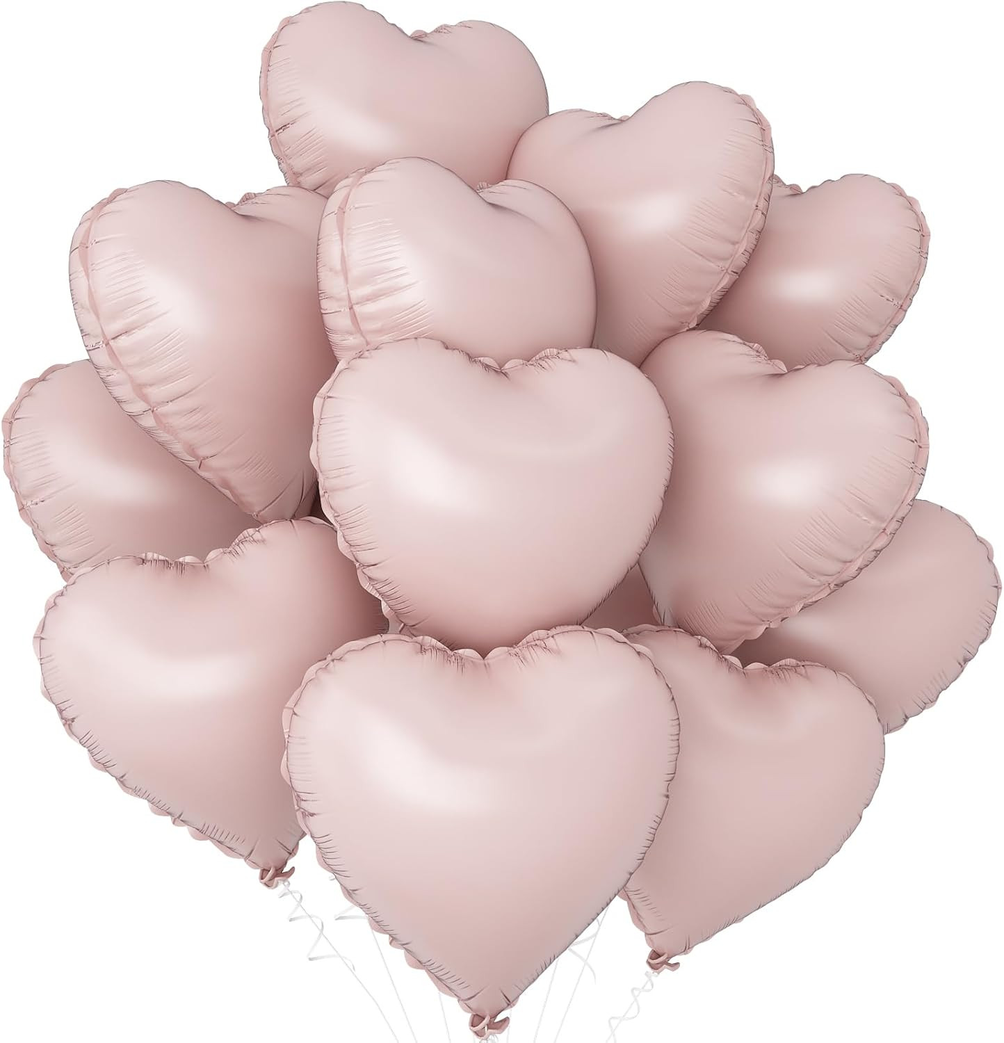 Baby Pink Heart Balloons,12Pcs Pink Heart Shaped Foil Balloons,18Inch Pastel Pink Helium Mylar Ba... | Amazon (US)