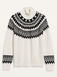 Cozy Fair Isle Turtleneck Sweater for Women | Old Navy (US)