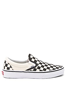 Vans Classic Slip On in Black and White Checker & White from Revolve.com | Revolve Clothing (Global)