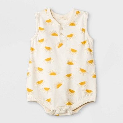 Grayson Mini Baby Boys' Sunshine Henley Bodysuit - White | Target