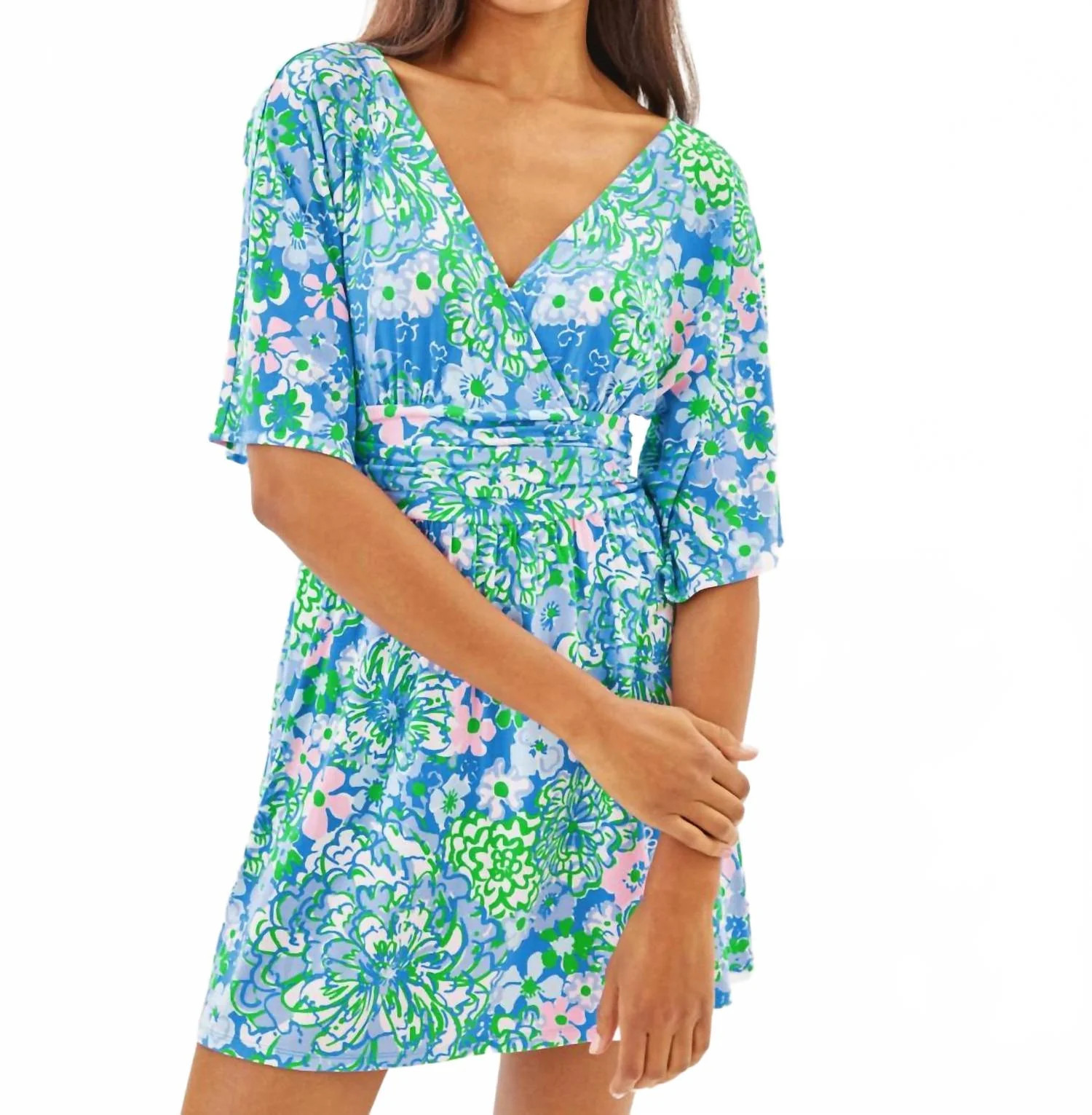 Parigi Knit Skort Romper In Sunwashed Blue Plumes In Bloom | Shop Simon