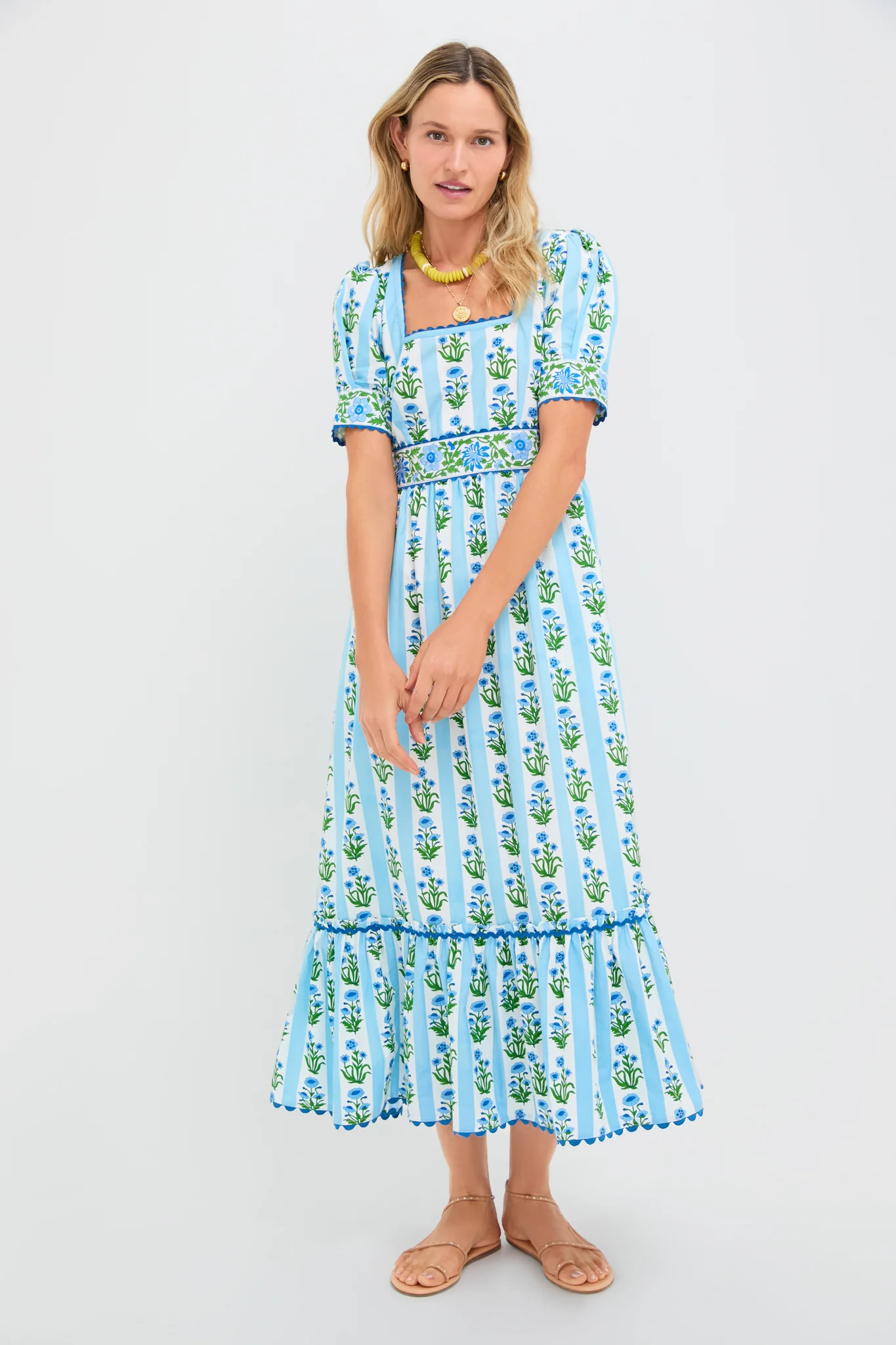 Sky Lily Stripe Evelyn Dress | Tuckernuck (US)