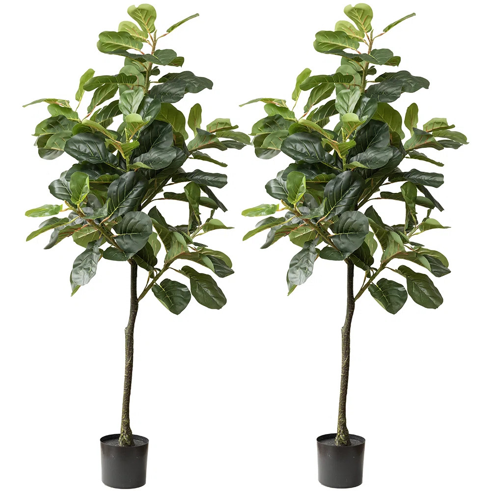 60'' Artificial Fiddle Leaf Fig Plant In Pot | Wayfair North America